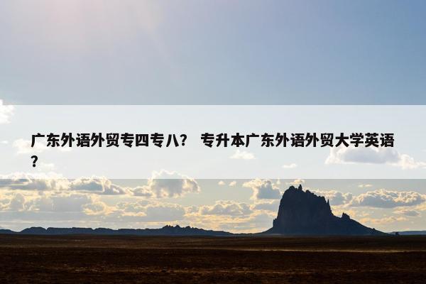 广东外语外贸专四专八？ 专升本广东外语外贸大学英语？
