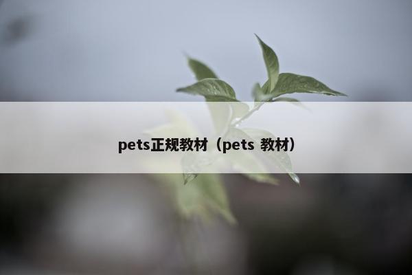 pets正规教材（pets 教材）