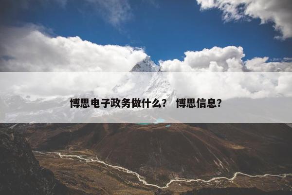 博思电子政务做什么？ 博思信息？