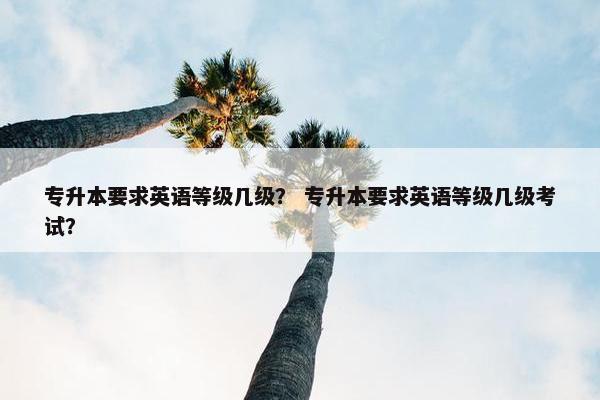 专升本要求英语等级几级？ 专升本要求英语等级几级考试？