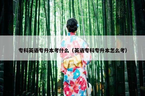 专科英语专升本考什么（英语专科专升本怎么考）