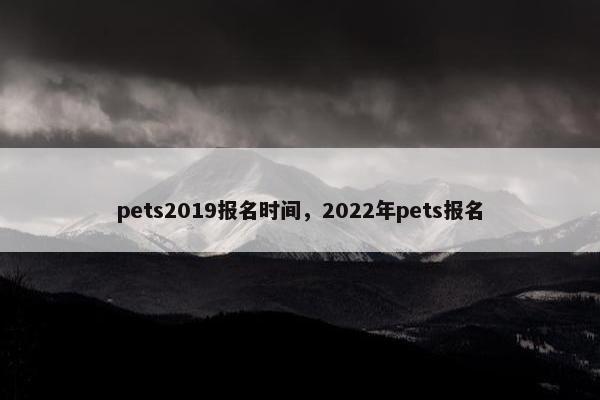 pets2019报名时间，2022年pets报名