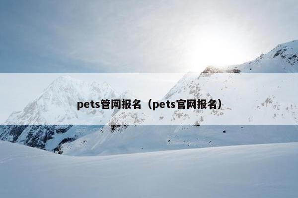 pets管网报名（pets官网报名）