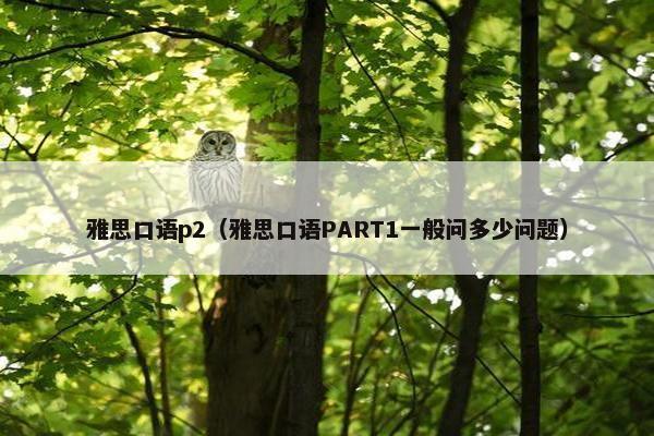 雅思口语p2（雅思口语PART1一般问多少问题）