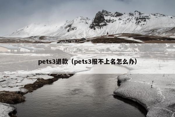 pets3退款（pets3报不上名怎么办）