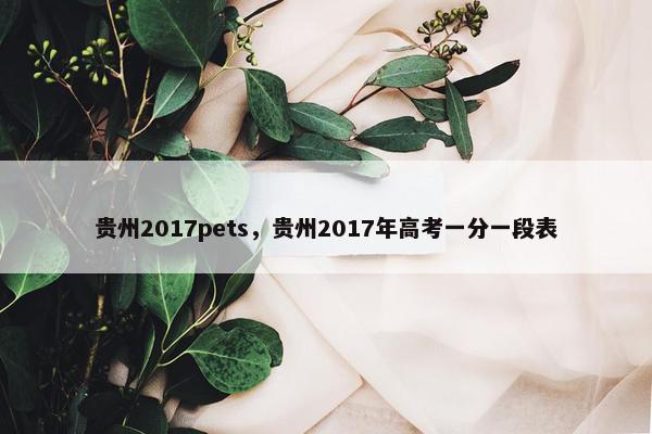 贵州2017pets，贵州2017年高考一分一段表