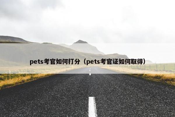 pets考官如何打分（pets考官证如何取得）