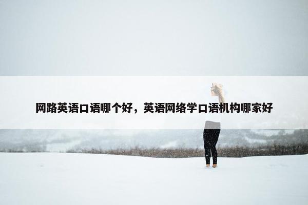 网路英语口语哪个好，英语网络学口语机构哪家好