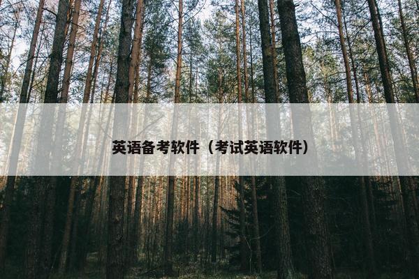 英语备考软件（考试英语软件）