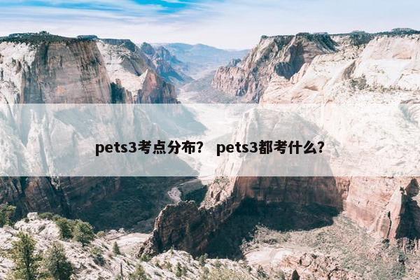 pets3考点分布？ pets3都考什么？