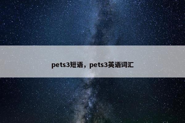 pets3短语，pets3英语词汇