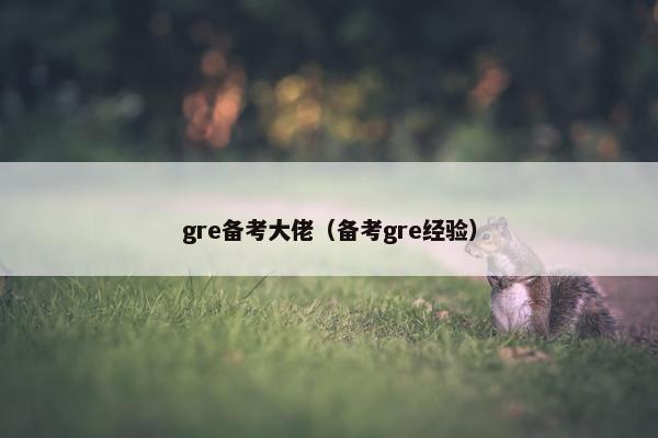 gre备考大佬（备考gre经验）
