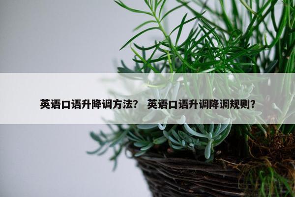 英语口语升降调方法？ 英语口语升调降调规则？