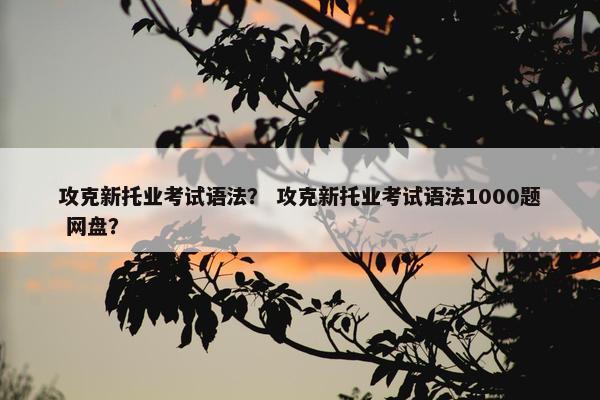 攻克新托业考试语法？ 攻克新托业考试语法1000题 网盘？