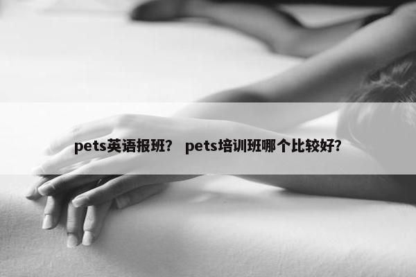 pets英语报班？ pets培训班哪个比较好？