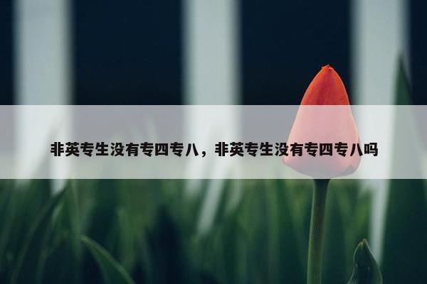 非英专生没有专四专八，非英专生没有专四专八吗