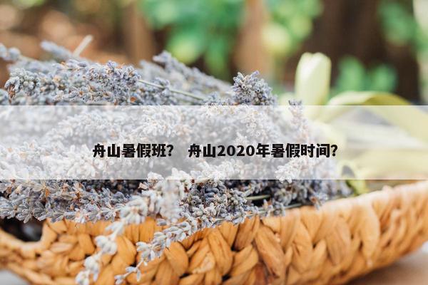 舟山暑假班？ 舟山2020年暑假时间？