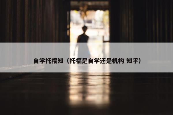 自学托福知（托福是自学还是机构 知乎）