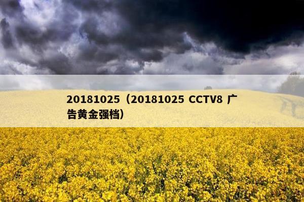 20181025（20181025 CCTV8 广告黄金强档）