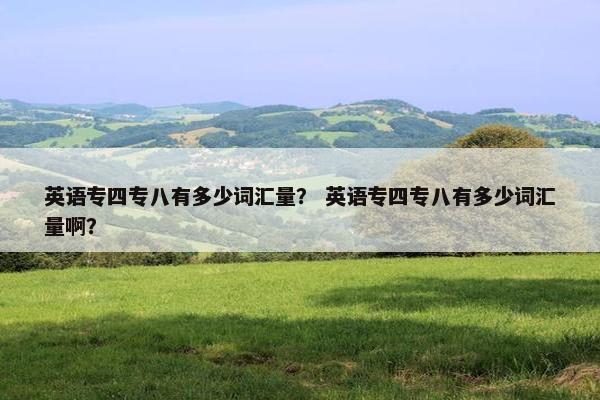 英语专四专八有多少词汇量？ 英语专四专八有多少词汇量啊？