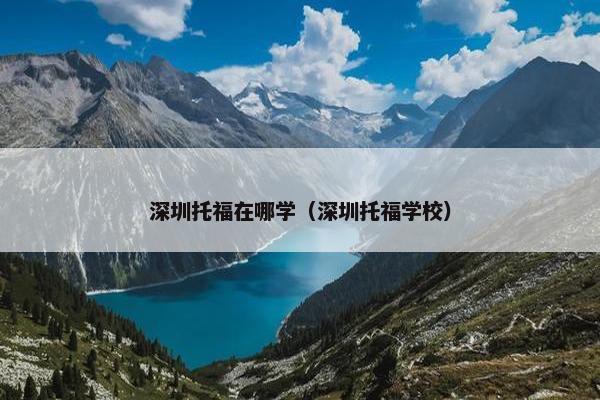 深圳托福在哪学（深圳托福学校）