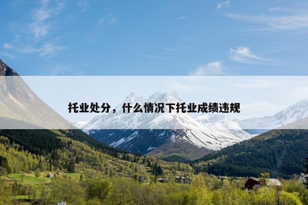 托业处分，什么情况下托业成绩违规