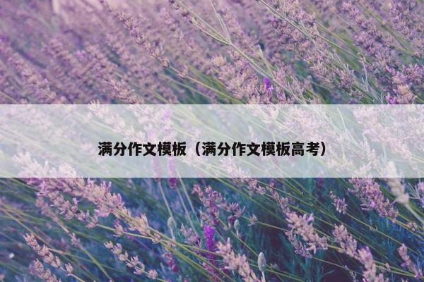 满分作文模板（满分作文模板高考）