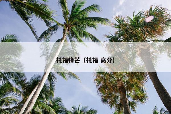 托福锋芒（托福 高分）