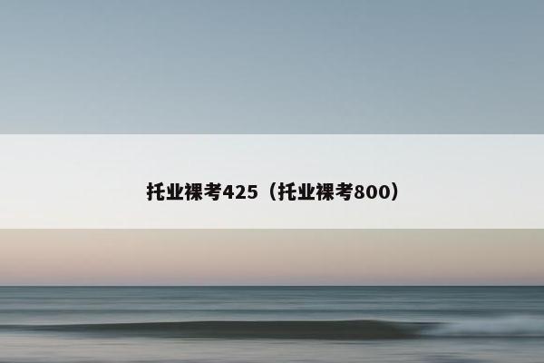 托业裸考425（托业裸考800）
