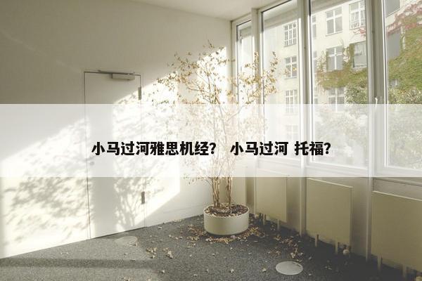 小马过河雅思机经？ 小马过河 托福？
