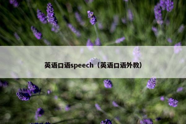 英语口语speech（英语口语外教）