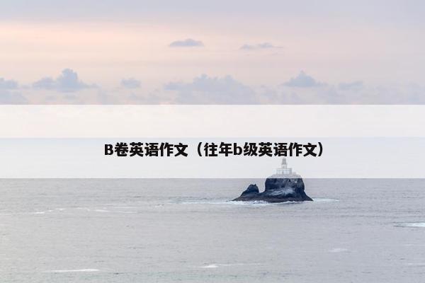 B卷英语作文（往年b级英语作文）