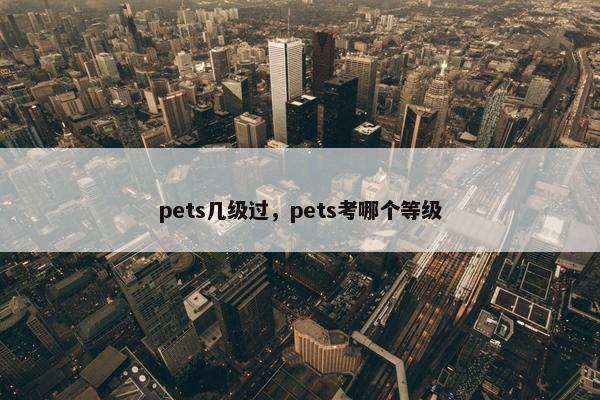 pets几级过，pets考哪个等级