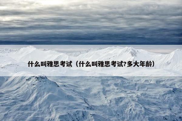 什么叫雅思考试（什么叫雅思考试?多大年龄）