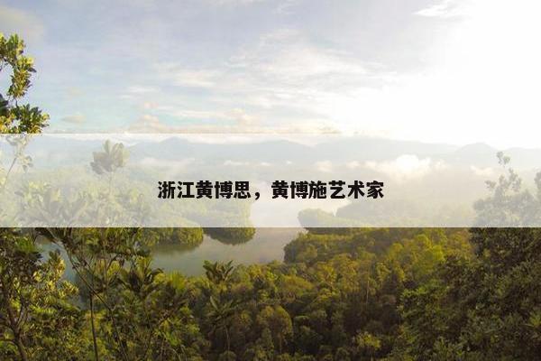 浙江黄博思，黄博施艺术家