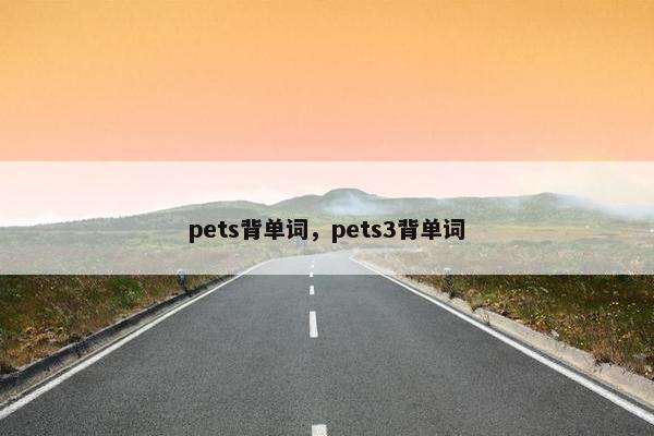 pets背单词，pets3背单词