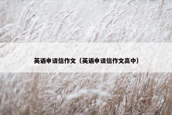 英语申请信作文（英语申请信作文高中）
