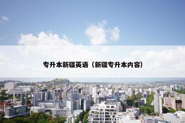 专升本新疆英语（新疆专升本内容）