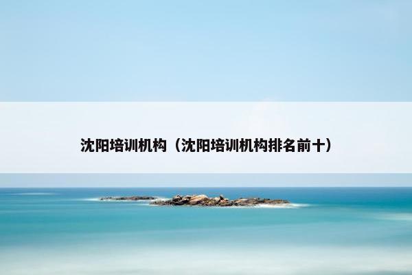 沈阳培训机构（沈阳培训机构排名前十）