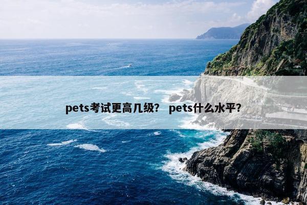pets考试更高几级？ pets什么水平？