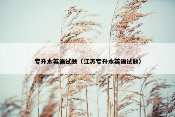 专升本英语试题（江苏专升本英语试题）