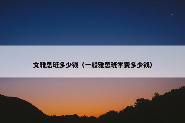 文雅思班多少钱（一般雅思班学费多少钱）