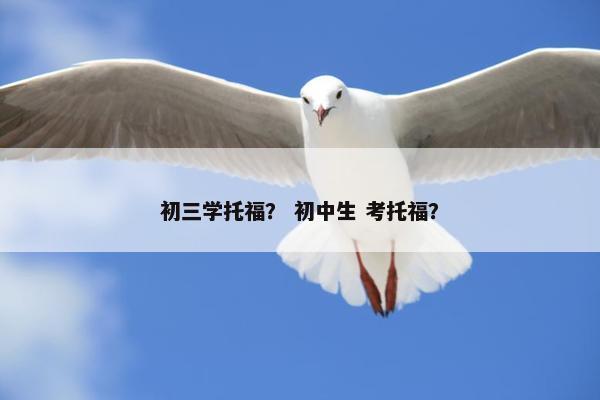 初三学托福？ 初中生 考托福？