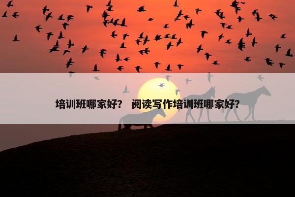 培训班哪家好？ 阅读写作培训班哪家好？
