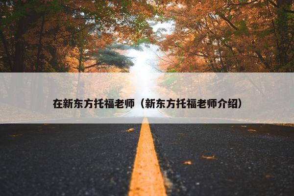 在新东方托福老师（新东方托福老师介绍）