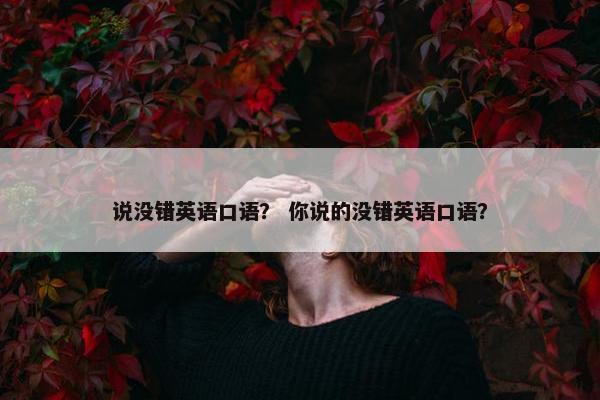 说没错英语口语？ 你说的没错英语口语？