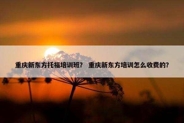 重庆新东方托福培训班？ 重庆新东方培训怎么收费的？