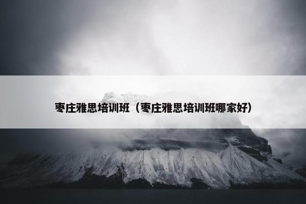 枣庄雅思培训班（枣庄雅思培训班哪家好）