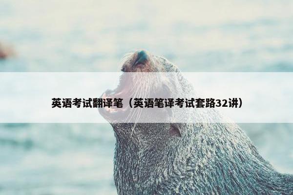 英语考试翻译笔（英语笔译考试套路32讲）