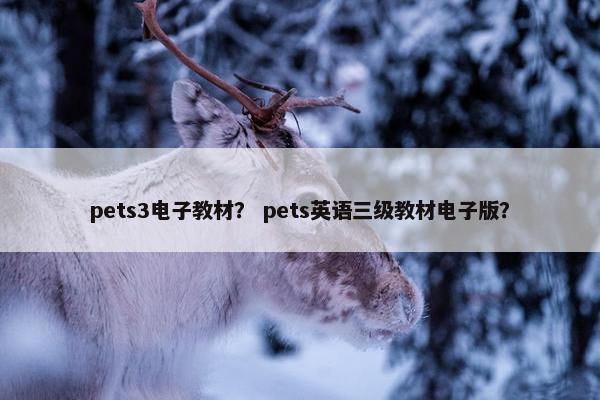 pets3电子教材？ pets英语三级教材电子版？